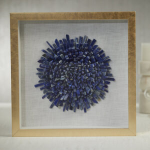 Gold Framed Blue Lapis Flower