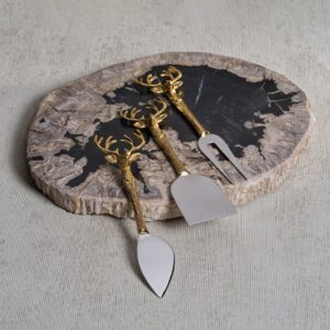 Organic Shape Petrified Wood Cheese Board
