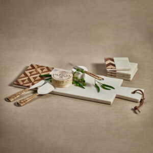 Marble with Chevron Design Wood Cheese Board
