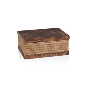 Burlwood & Raffia Storage Box